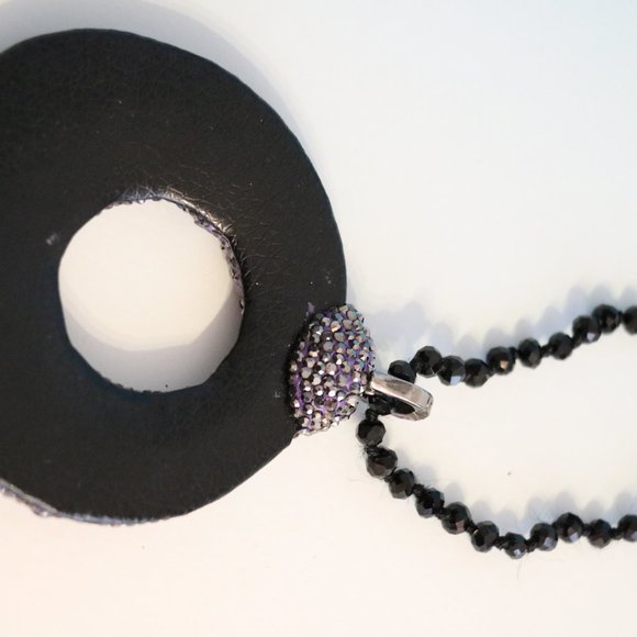 NEW Purple Black Chunky Statement Necklace - Picture 5 of 6